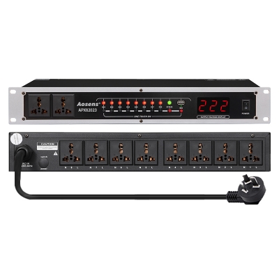 APX82023 奧盛 8+2路時序電源 延時上電PDU 帶電壓顯示 獨立控制