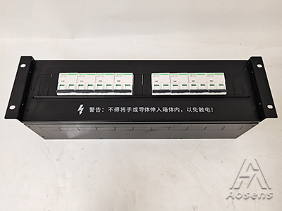 奧盛定制3U標準19英寸機架式施耐德2P交流空開配電單元雙路輸入6回路